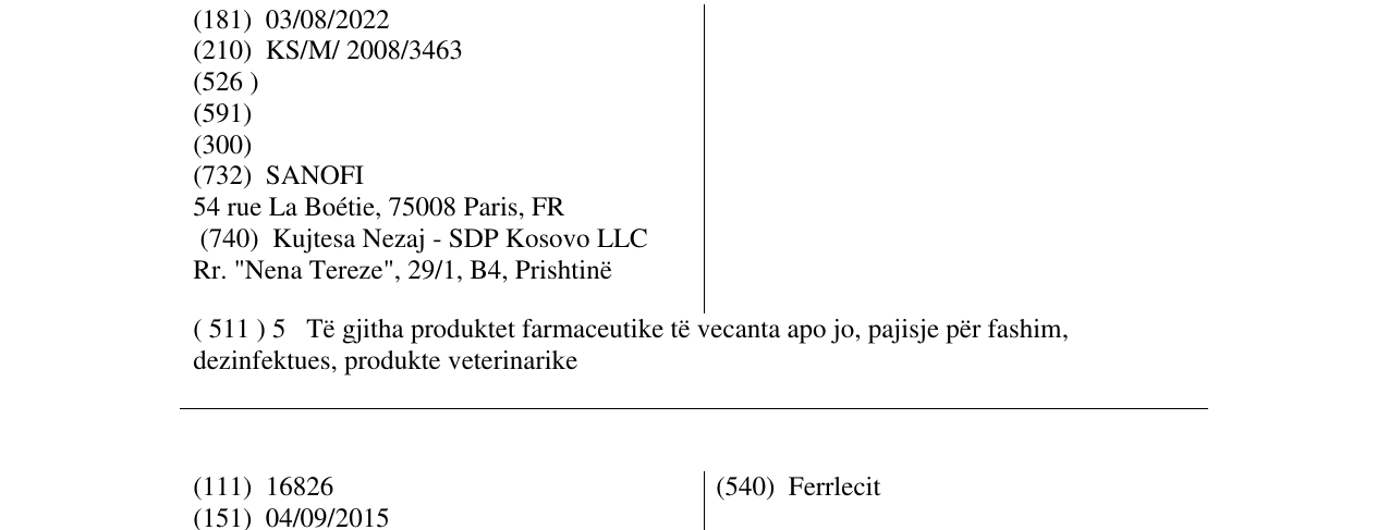 Zëri i markës DECONTRACTYL në buletin