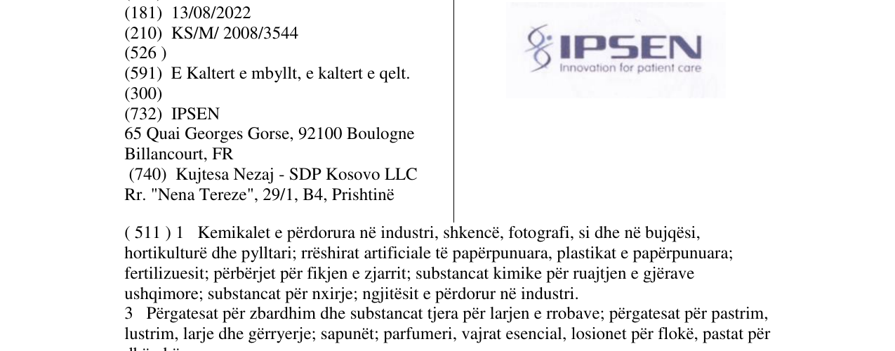 Zëri i markës IPSEN në buletin