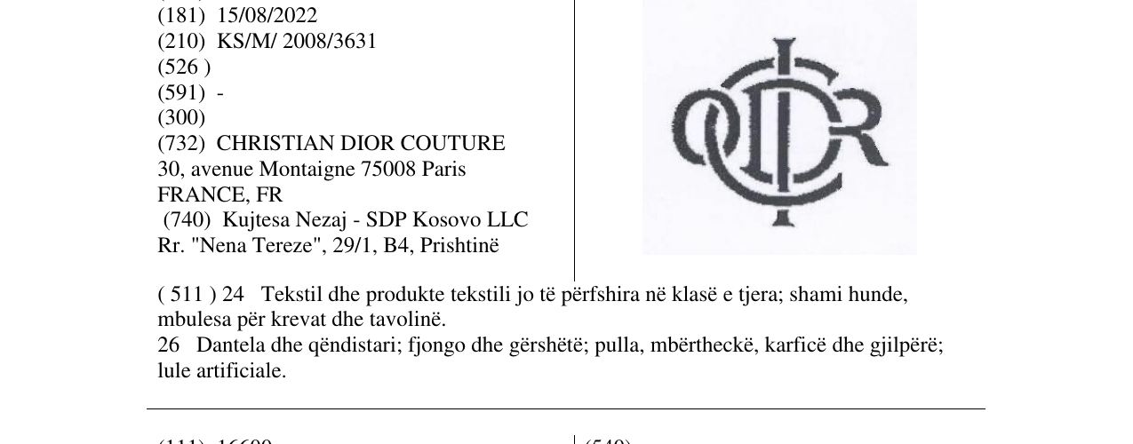 Zëri i markës Markë figurative në buletin