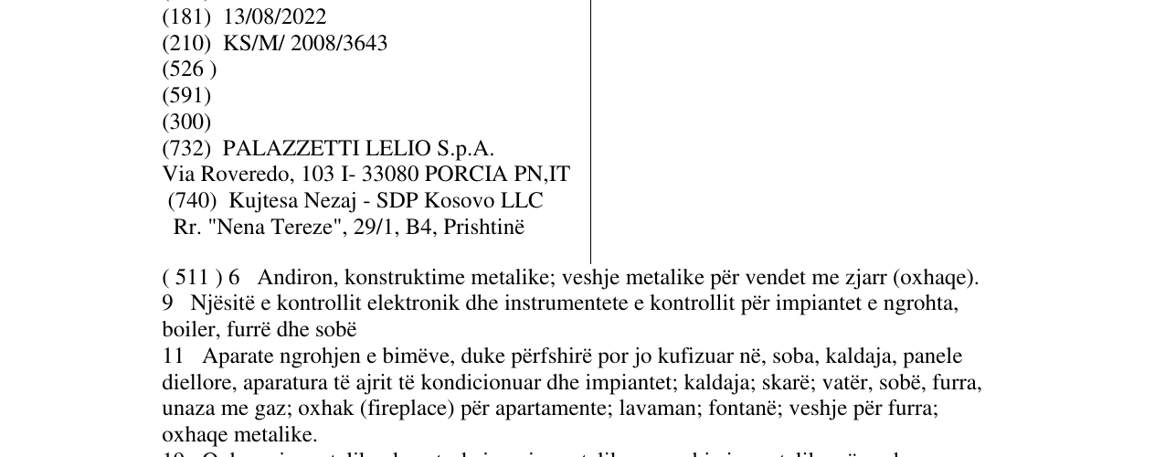 Zëri i markës PALAZZETTI në buletin