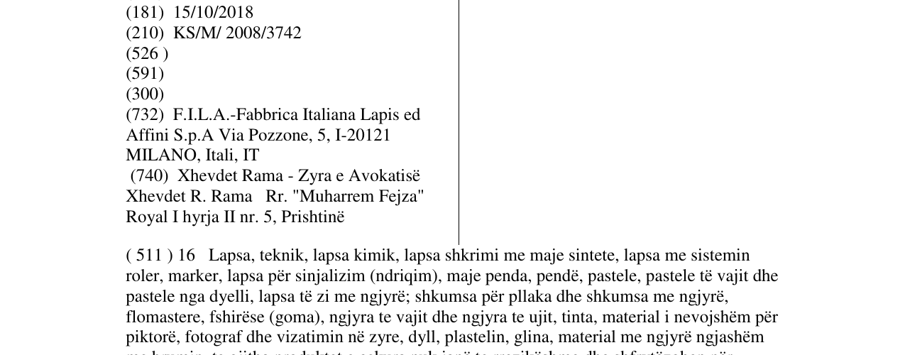 Zëri i markës TRATTO në buletin