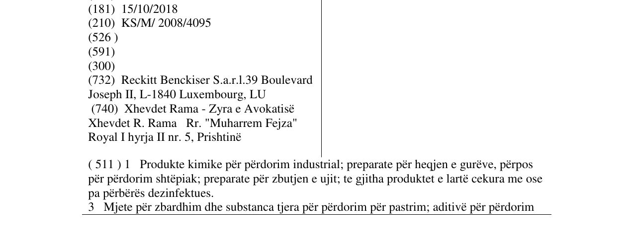 Zëri i markës RECKITT BENCKISER në buletin