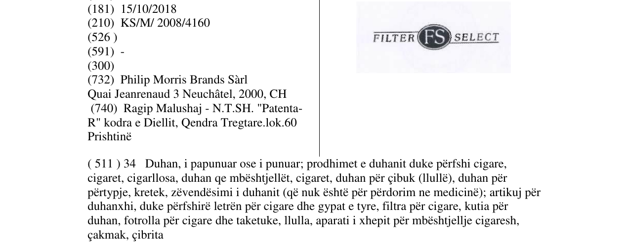 Zëri i markës FILTER SELECT në buletin