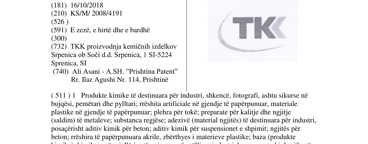 Zëri i markës TK në buletin