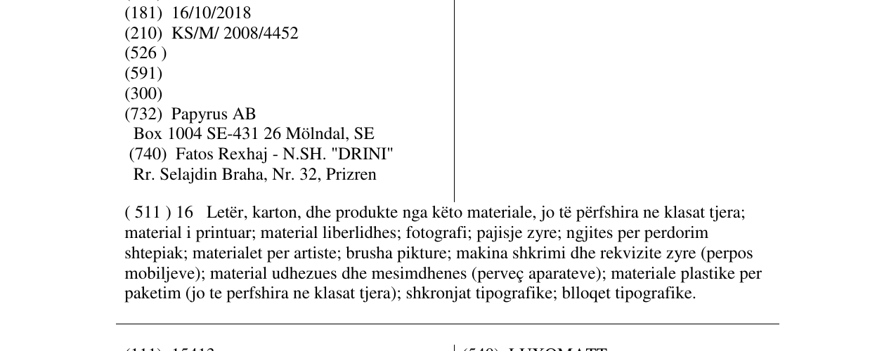 Zëri i markës PLANOTRANSPARENT në buletin