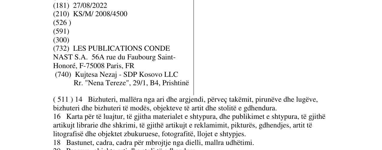 Zëri i markës VOGUE në buletin