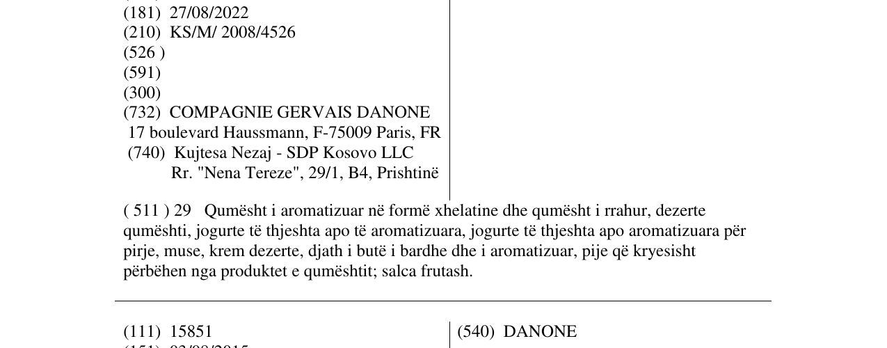 Zëri i markës FANTASIA në buletin
