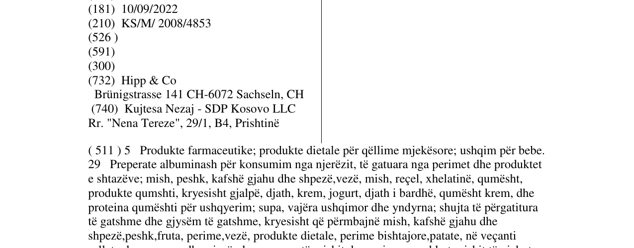 Zëri i markës PROBAVIN në buletin