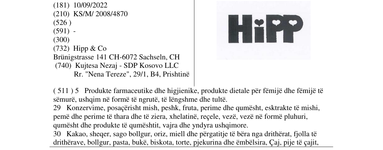 Zëri i markës HiPP në buletin