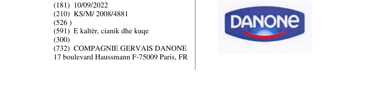 Zëri i markës DANONE në buletin