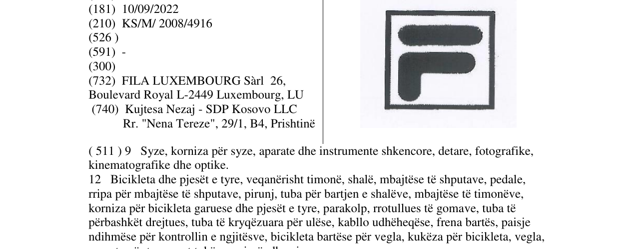 Zëri i markës F në buletin
