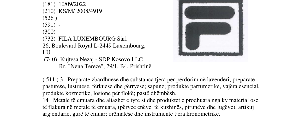 Zëri i markës F në buletin
