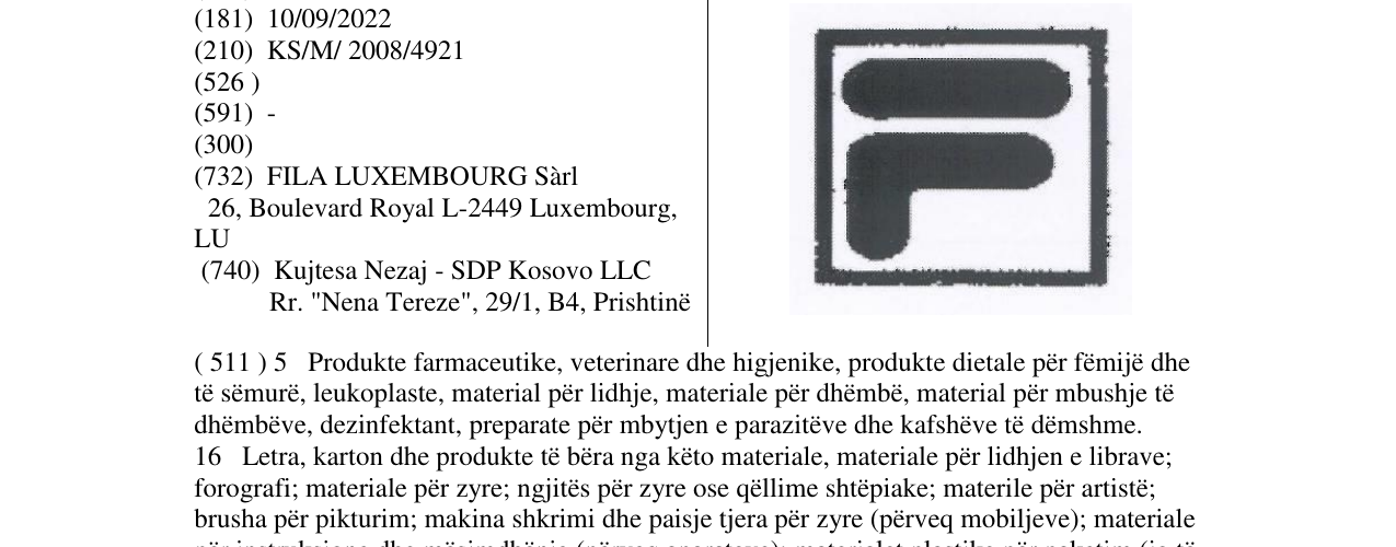 Zëri i markës F në buletin