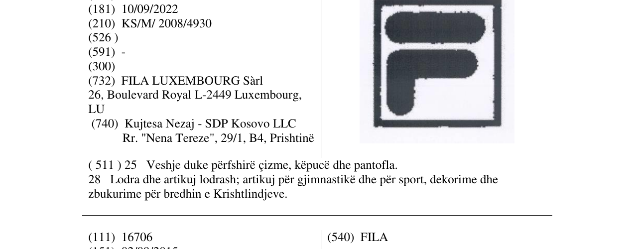 Zëri i markës F në buletin
