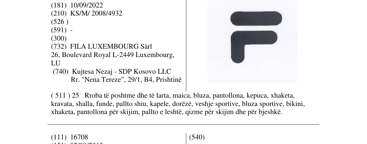 Zëri i markës F në buletin