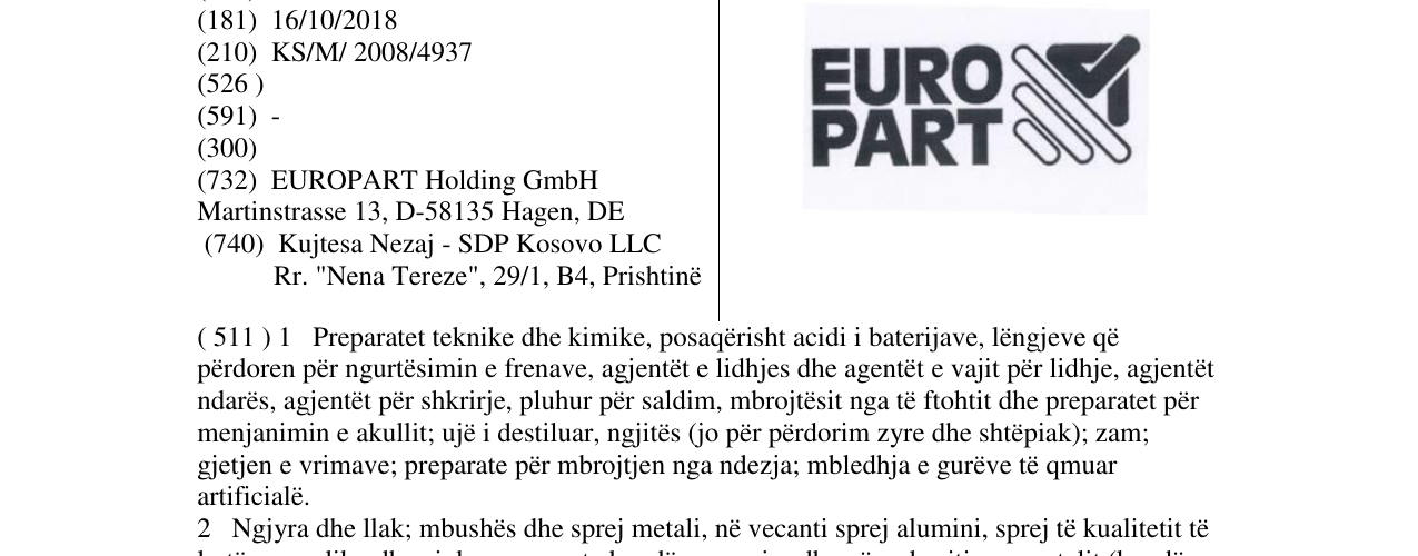 Zëri i markës Markë figurative në buletin