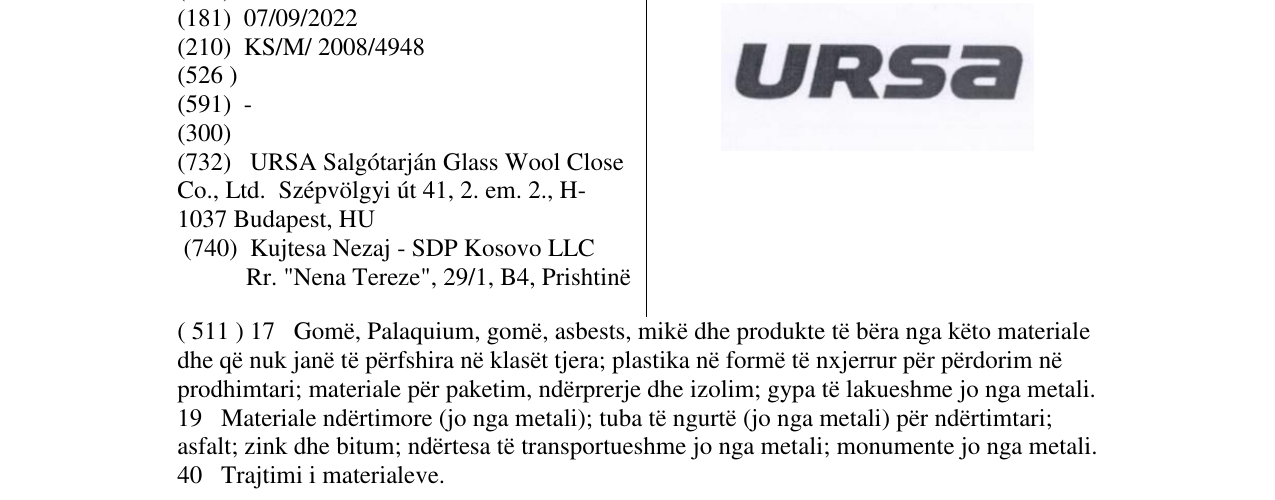 Zëri i markës URSA në buletin