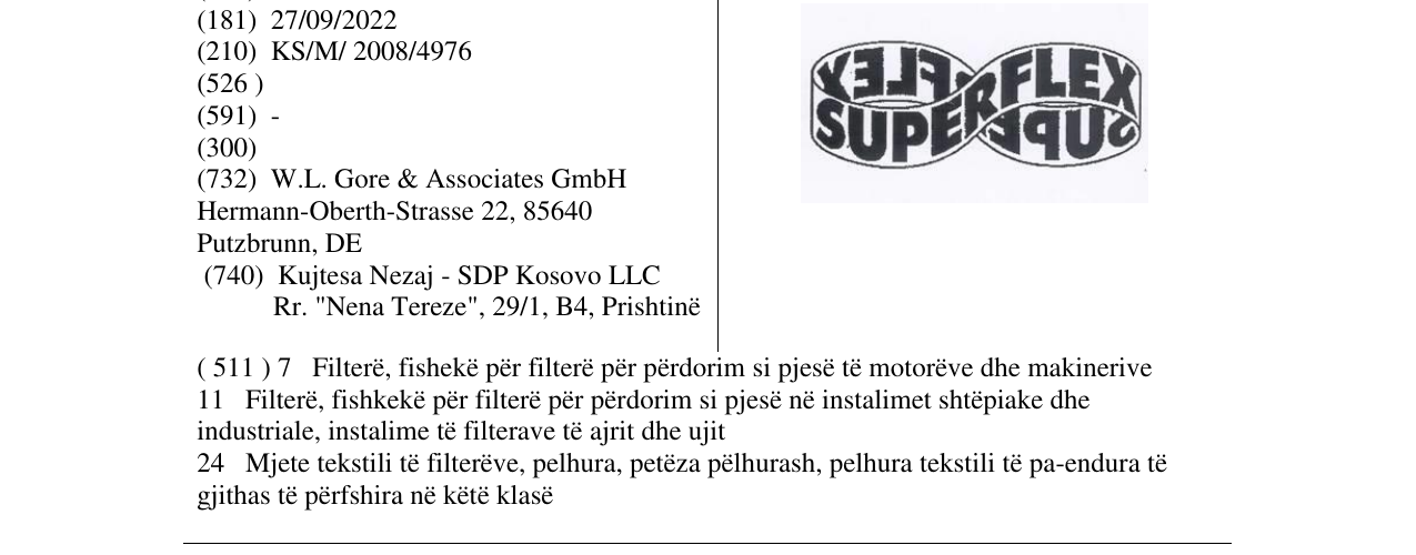 Zëri i markës SUPERFLEX në buletin