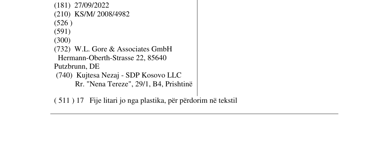 Zëri i markës RASTEX në buletin