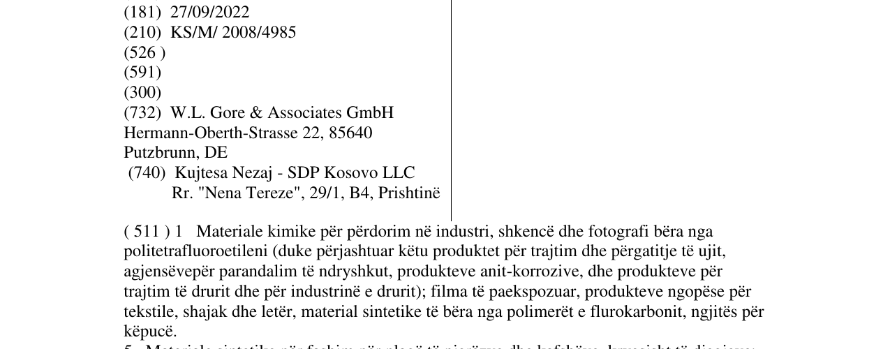 Zëri i markës GORE në buletin
