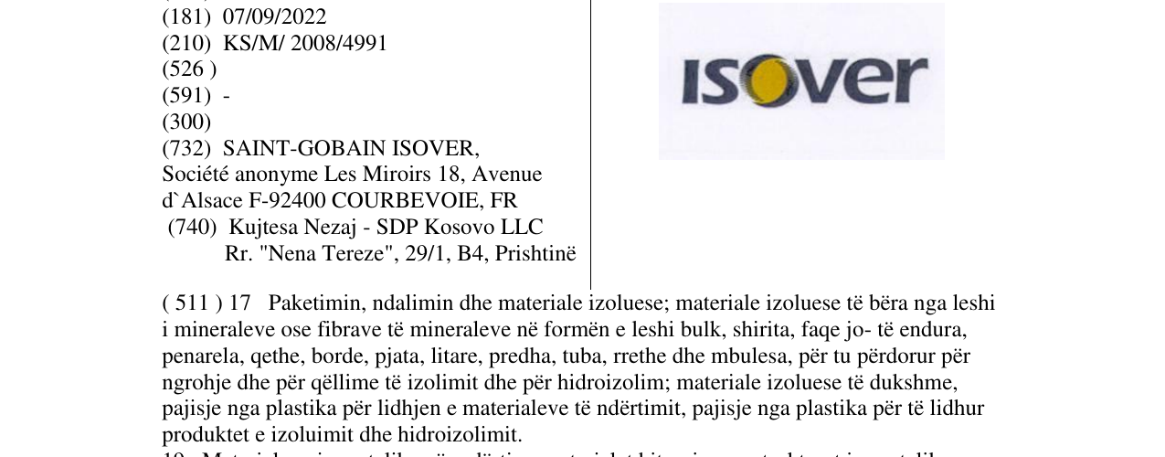 Zëri i markës ISOVer në buletin
