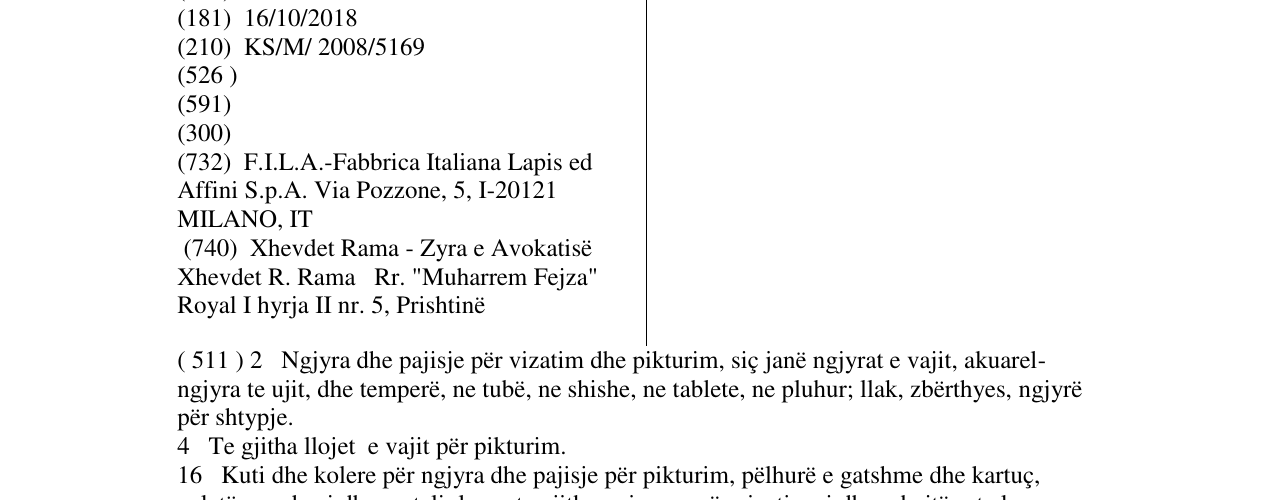 Zëri i markës GIOTTO në buletin