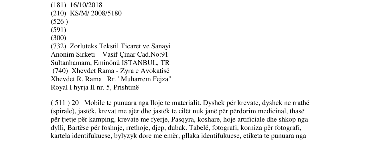 Zëri i markës TAÇ në buletin