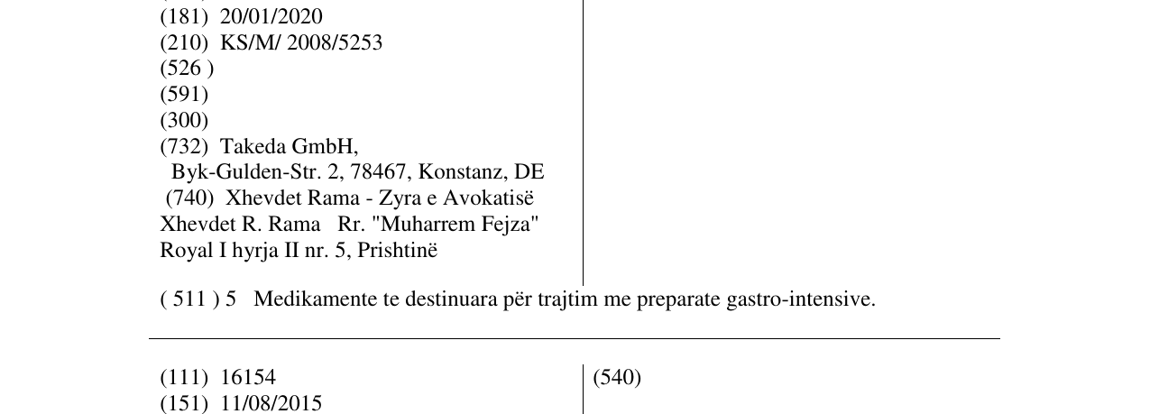 Zëri i markës PANTO në buletin