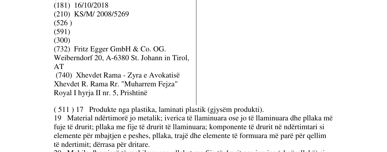 Zëri i markës EURODEKOR në buletin