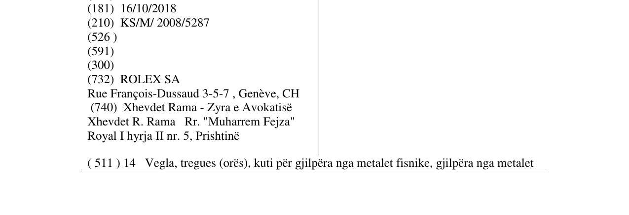 Zëri i markës DANAOS në buletin