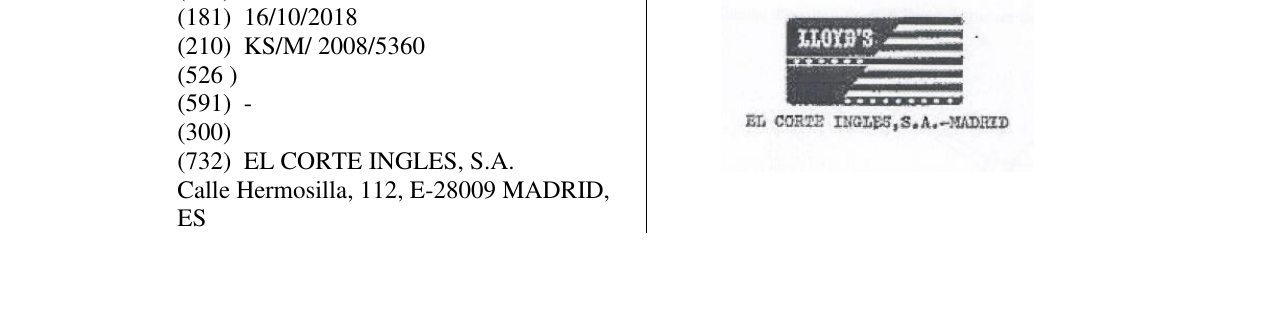 Zëri i markës EL CORTE INGLES në buletin