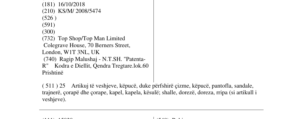 Zëri i markës TOPMAN në buletin