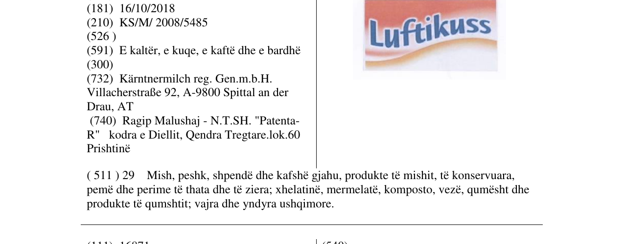 Zëri i markës Luftikuss në buletin