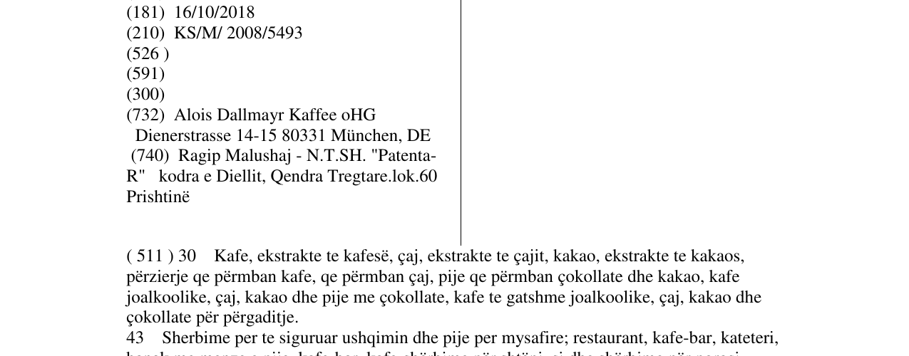 Zëri i markës DALLMAYR në buletin
