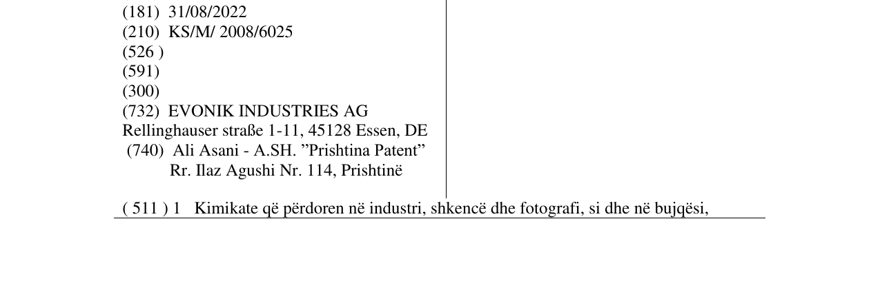Zëri i markës EVONIK në buletin