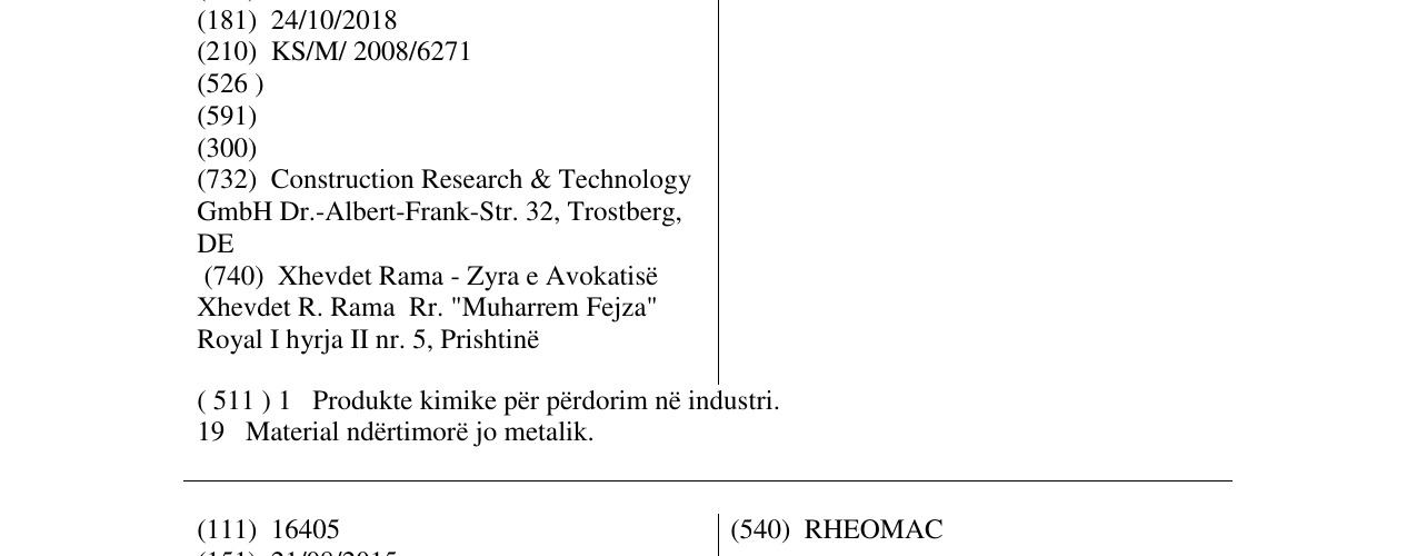 Zëri i markës UCRETE në buletin