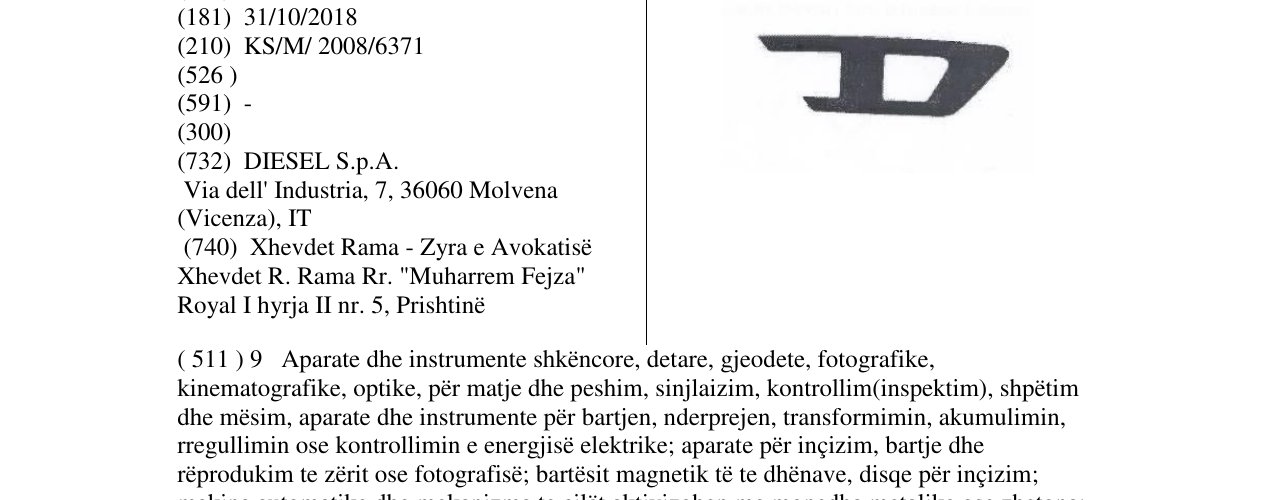Zëri i markës Markë figurative në buletin