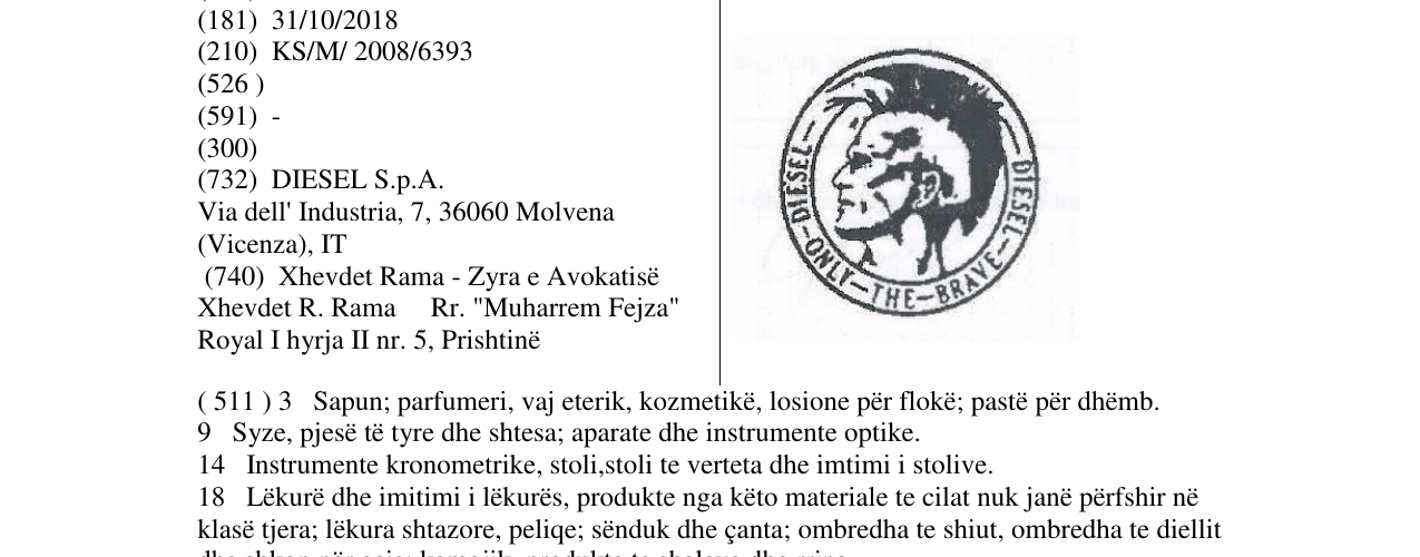 Zëri i markës Markë figurative në buletin