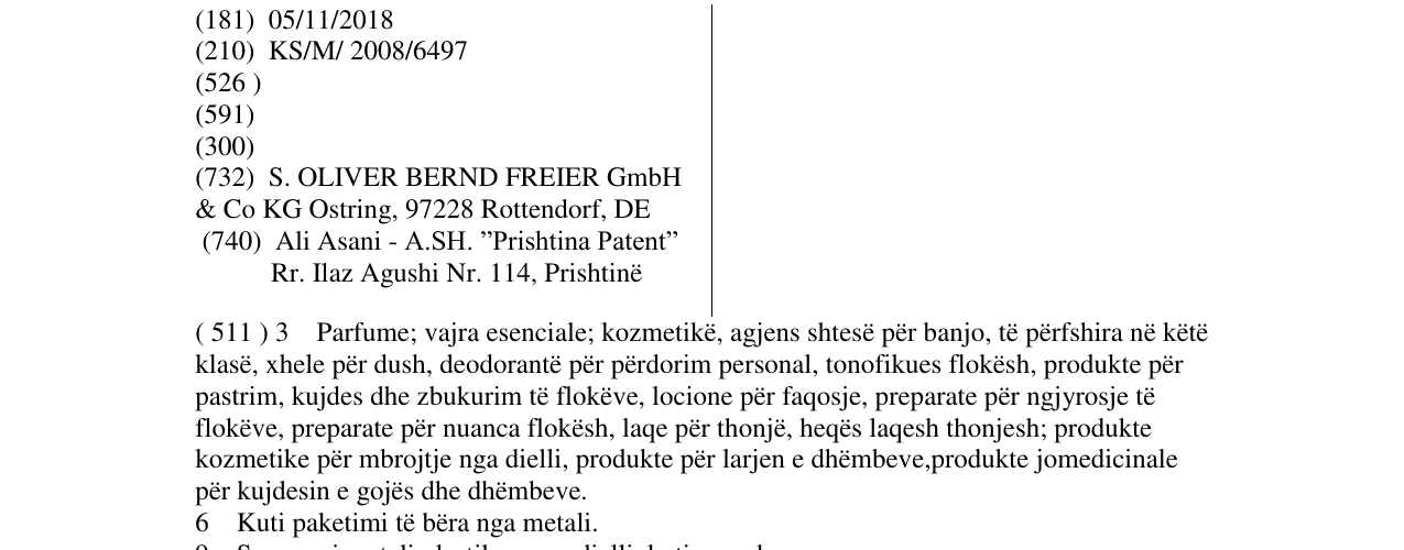 Zëri i markës s.Oliver në buletin