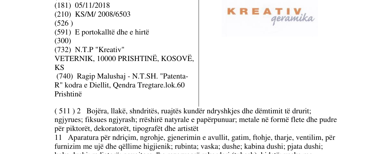 Zëri i markës KREATIV QERAMIKA në buletin