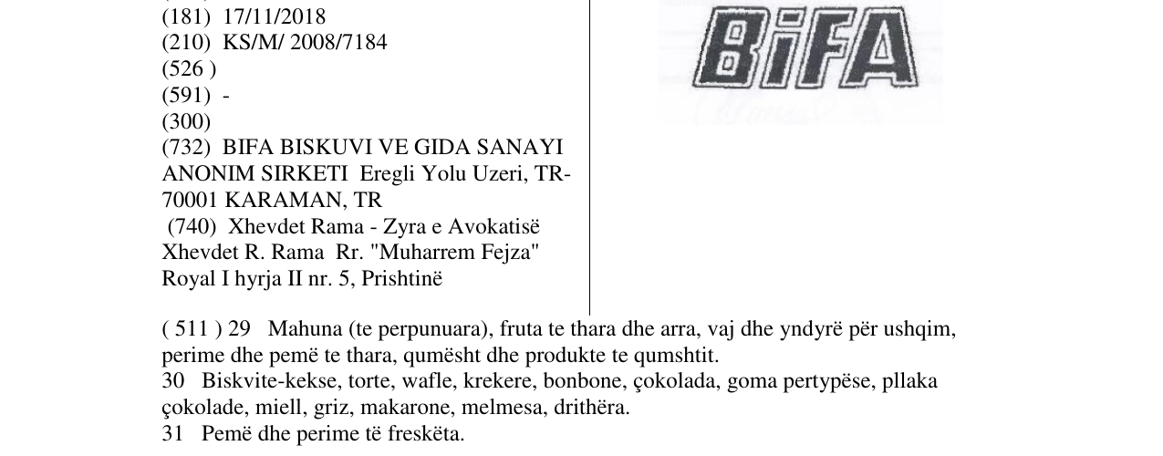 Zëri i markës BIFA në buletin