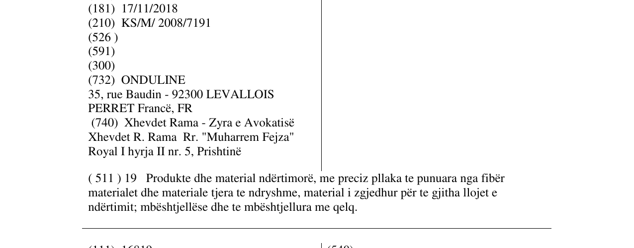 Zëri i markës ISOLINE në buletin