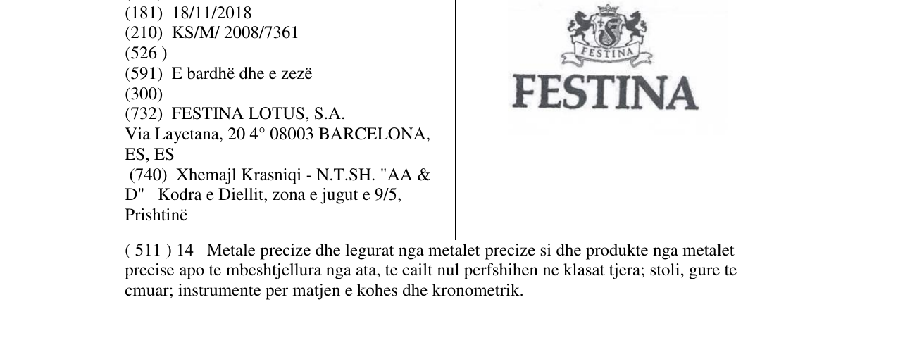 Zëri i markës Markë figurative në buletin