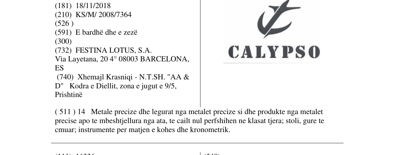 Zëri i markës Markë figurative në buletin