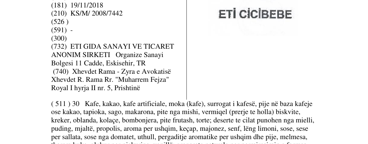 Zëri i markës ETI CICIBEBE në buletin