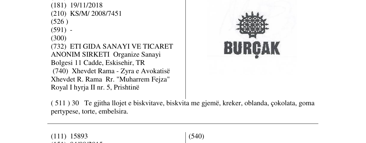 Zëri i markës BURÇAK në buletin