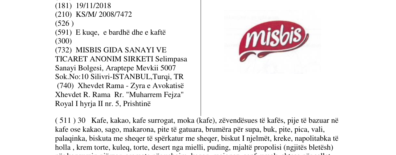 Zëri i markës Markë figurative në buletin