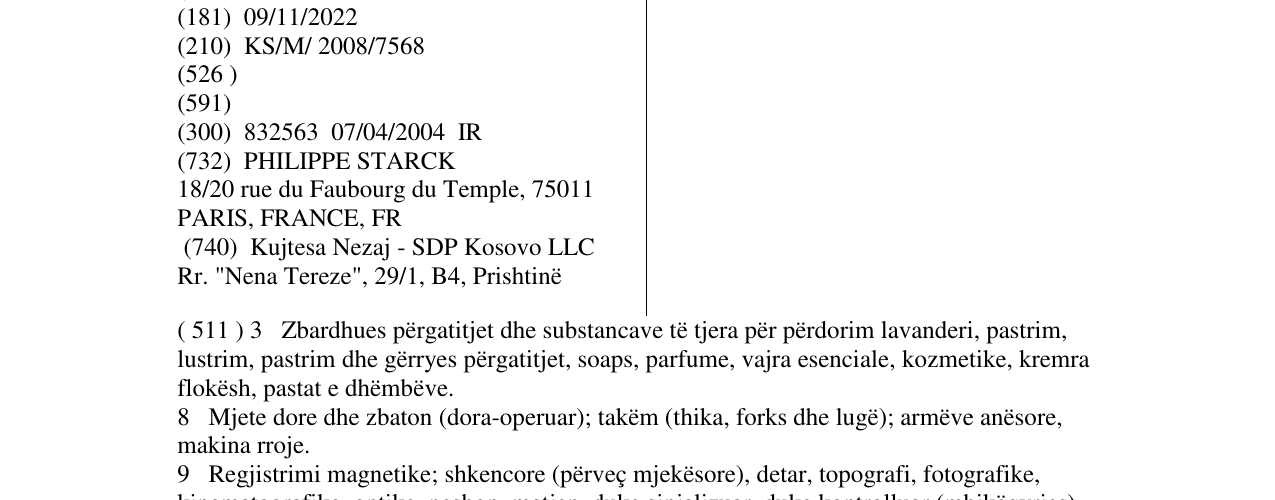 Zëri i markës STARCK në buletin