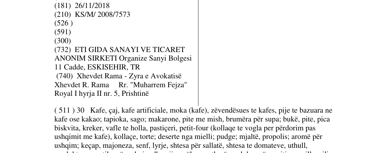 Zëri i markës ETI CRAX në buletin
