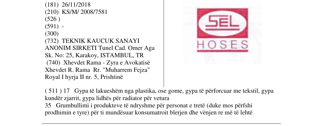 Zëri i markës SEL HOSES në buletin